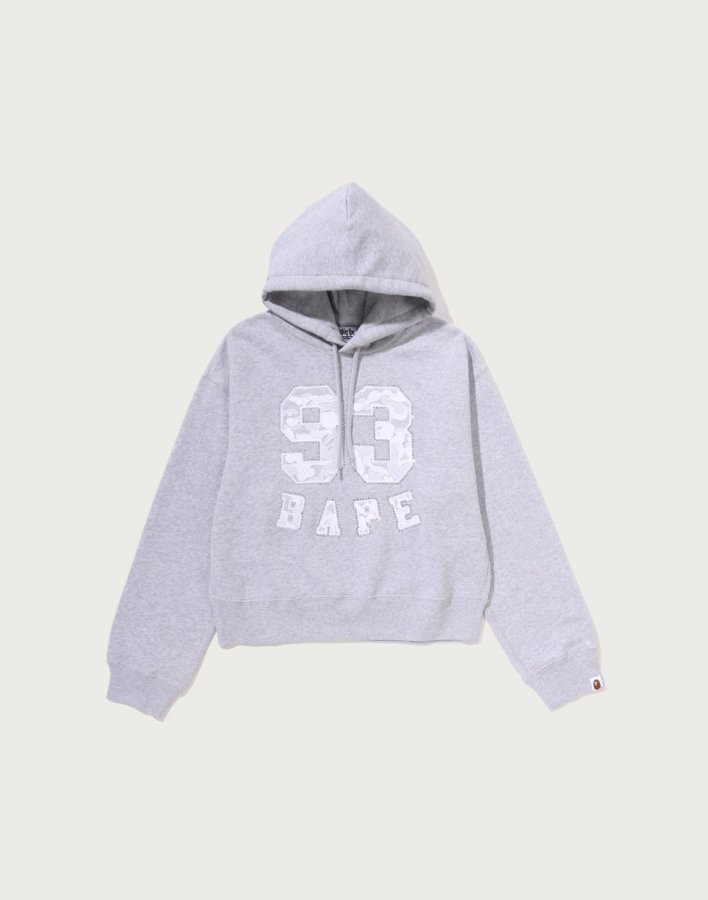 CAMO LACE PATCH BOXY CROPPED PULLOVER HOODIE LADIES