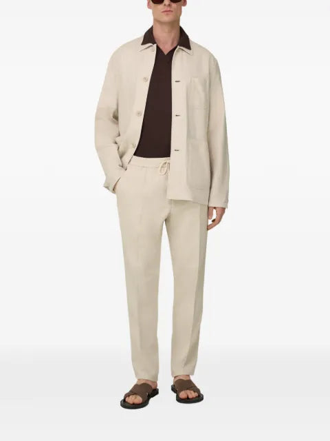 Boggi Milano diagonal shacket in cotton and linen