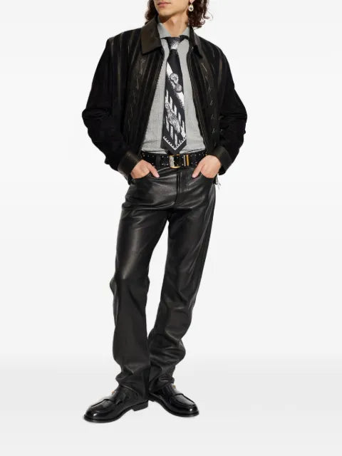 Versace Greca-embossed panelled jacket