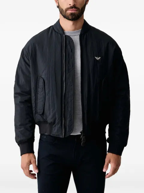 Emporio Armani logo-patch bomber jacket