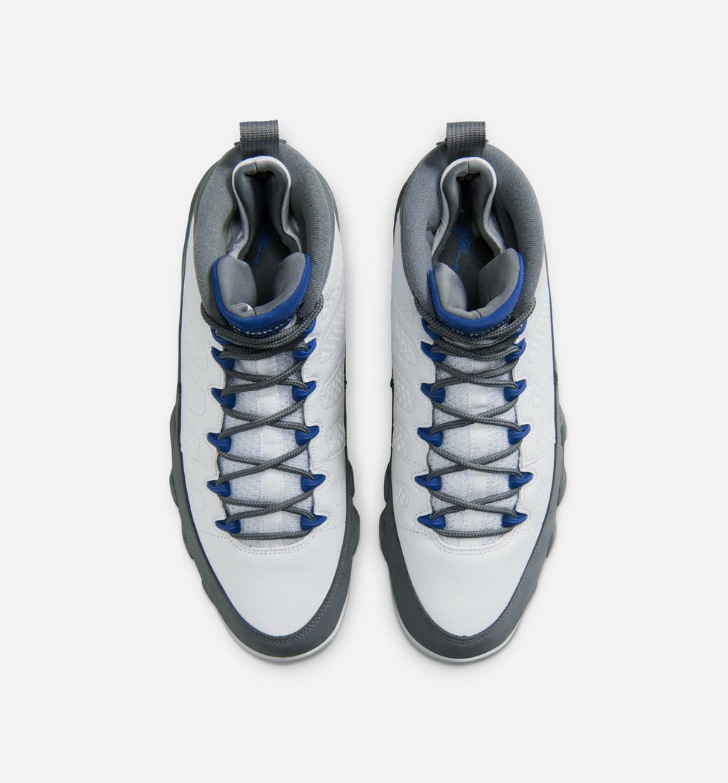 Air Jordan 9 Retro Flint Grey and French Blue Men's Lifestyle Shoes - White/French Blue/Flint Grey