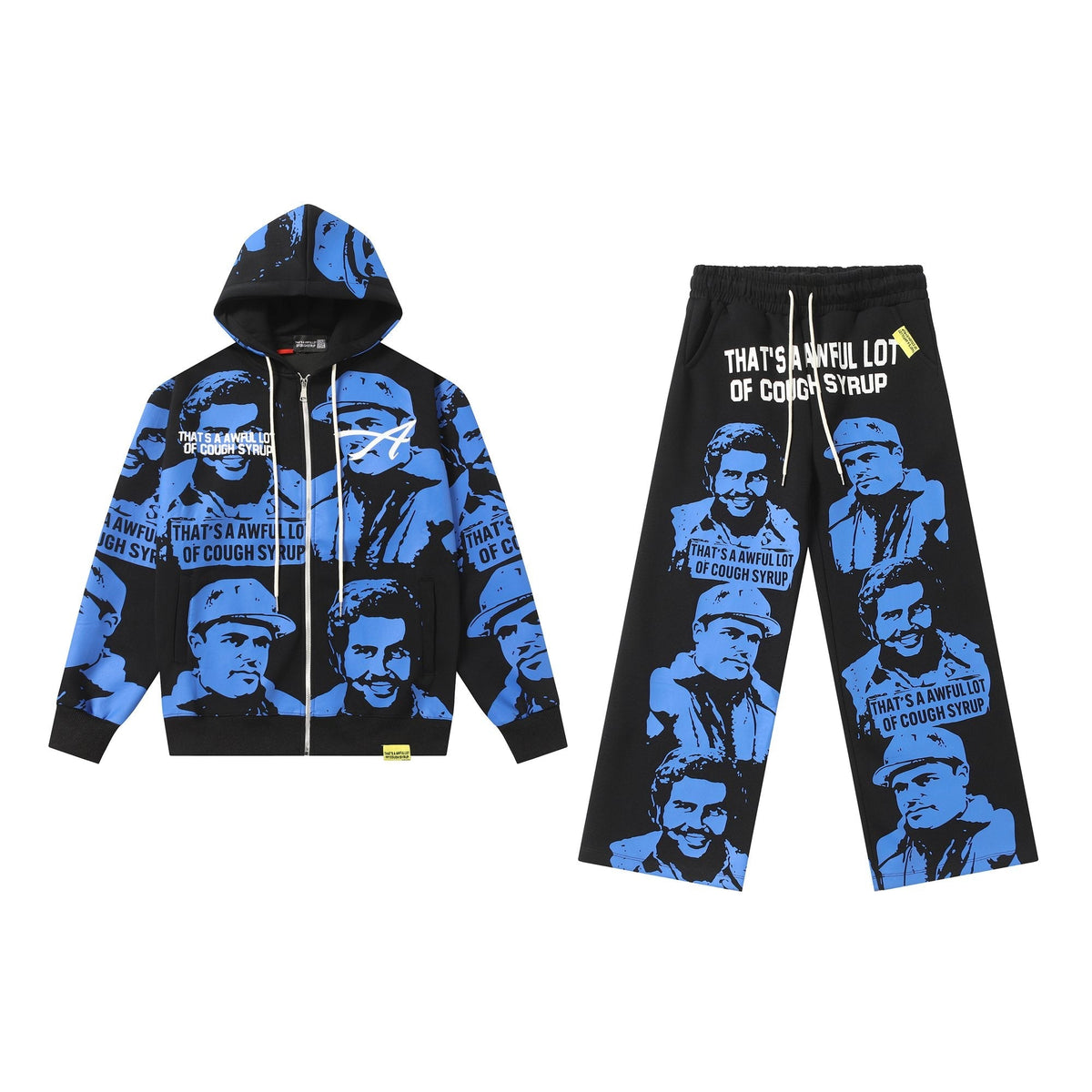 THAT'S A AWFUL LOT OF COUGH SYRUP Rising Star Graphic Zip Hoodie & Sweatpants Matching Set