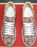 Burberry Orange Geometric Low-Top Sneakers