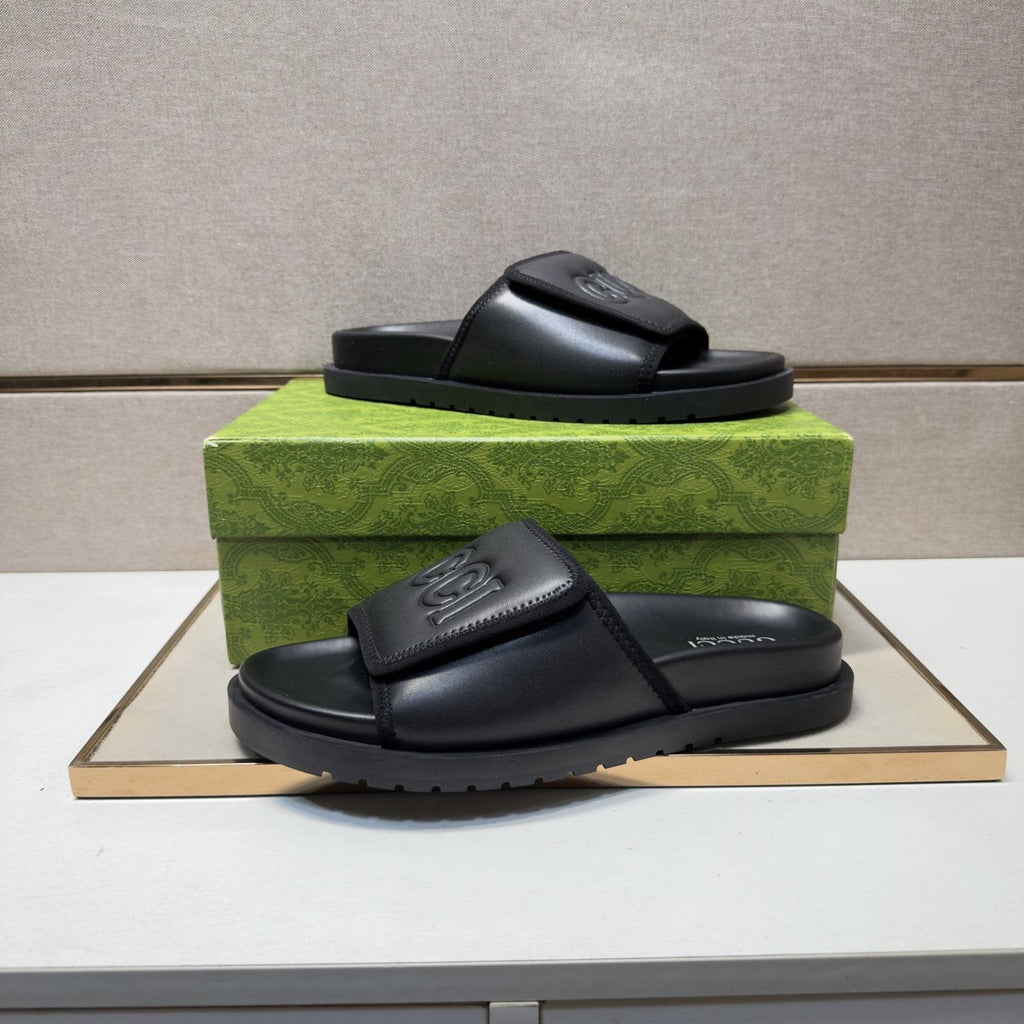 Gucci Men's Raised Logo Slide Sandals