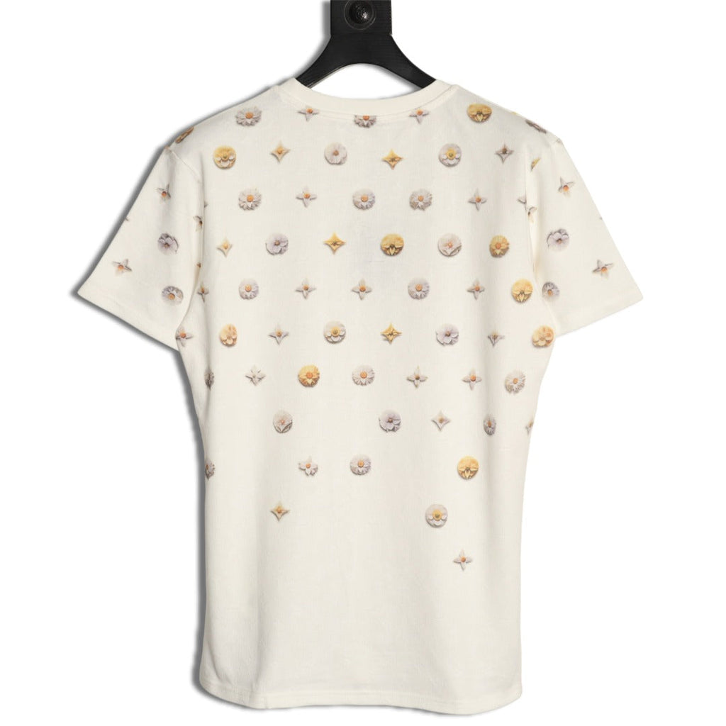 Louis Vuitton Daisy-Style Motif Short-Sleeve T-Shirt - Cream